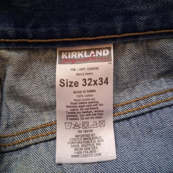 mens Kirkland straight leg jeans 32x34 cotton - Picture 3 of 5